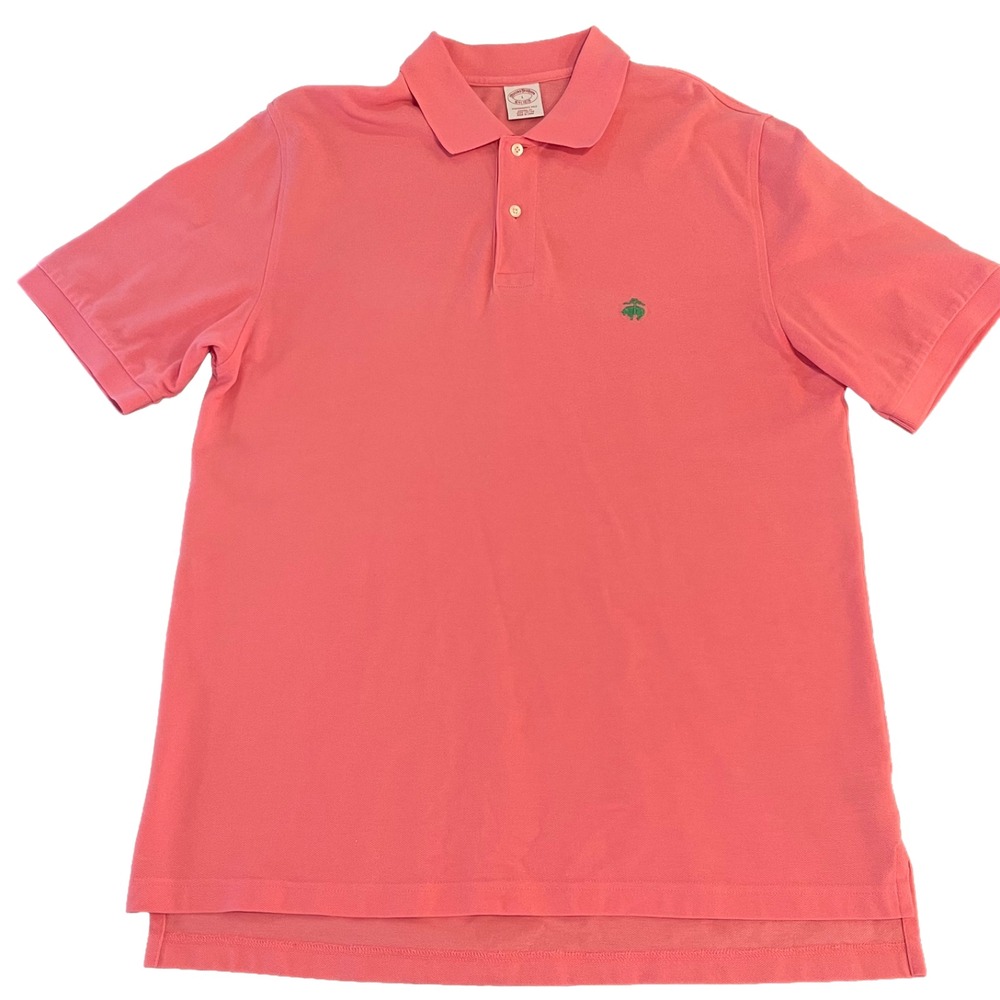 Brooks Brothers Polo Shirts Mens L Lot of 2 Pink Blue 1818 Performance - Picture 2 of 11